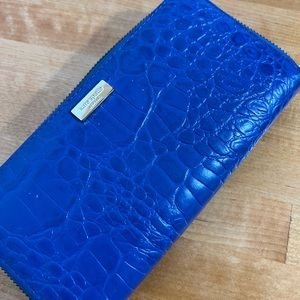 Kate Spade Blue Croc Wallet